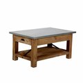 Kd Cama De Bebe 36 in. Millwork Wood & Zinc Metal Coffee Table with Shelf KD3238699